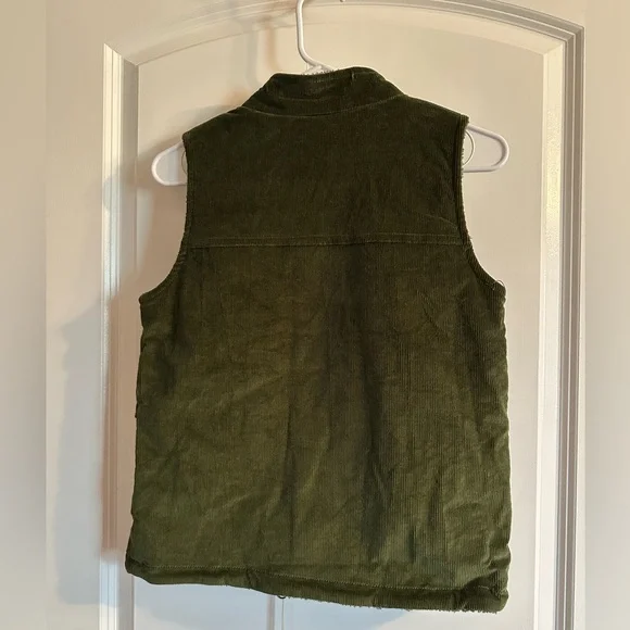 Goumi Kids Green Reversible Corduroy Vest - Picture 2 of 4